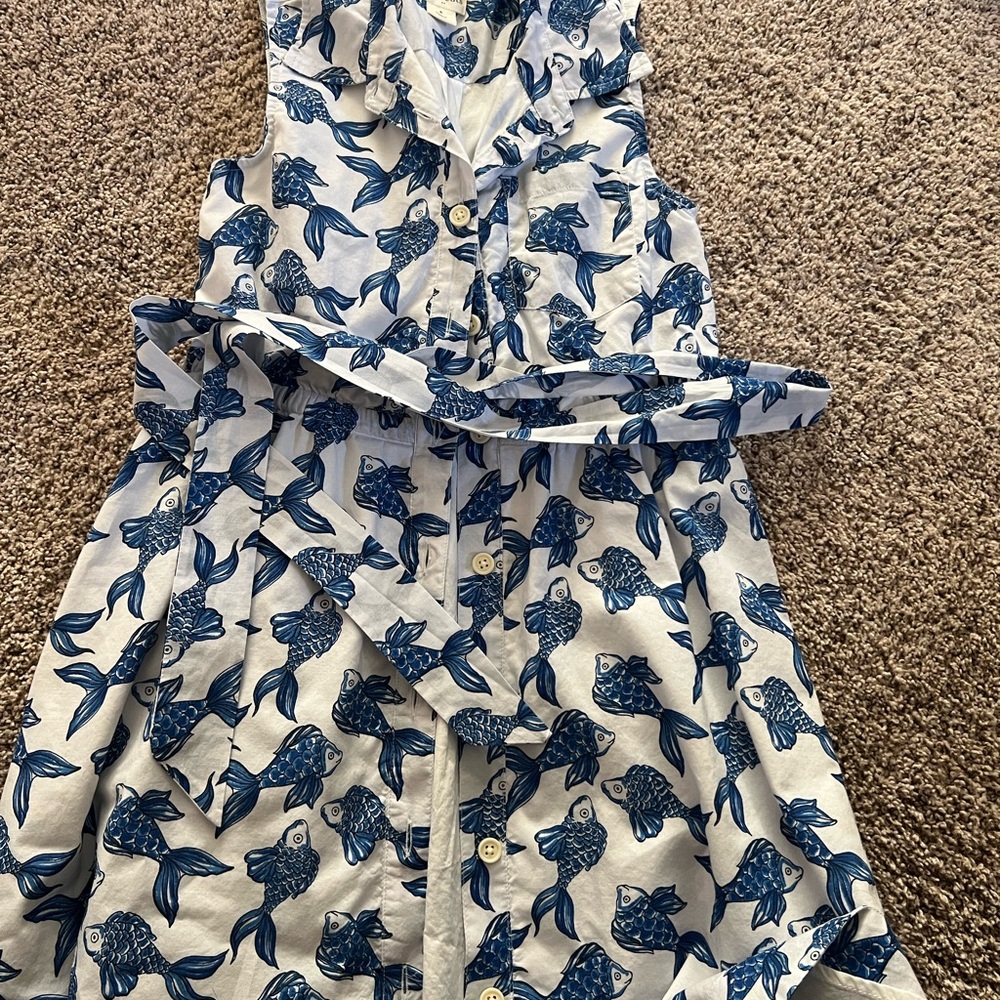 Crewcuts Blue Fish Pattern Dress